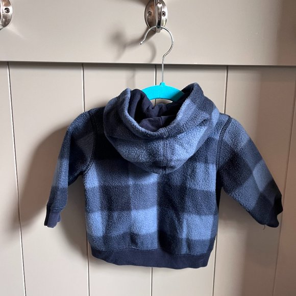 Baby Gap Blue Plaid Hoodie - Picture 2 of 3